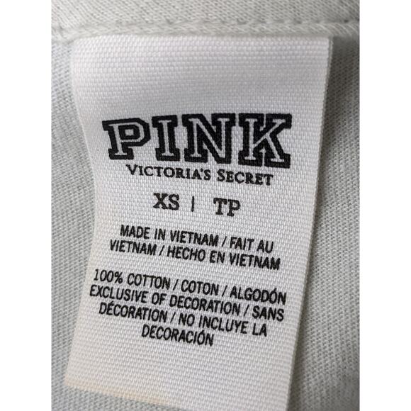 🎄 PINK VS EUC hoodie long sleeve top XS pale grey - Picture 4 of 16